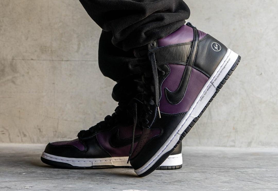 Fragment x Nike Dunk High Wine/Black/White 'Beijing' (On-Foot Toe)