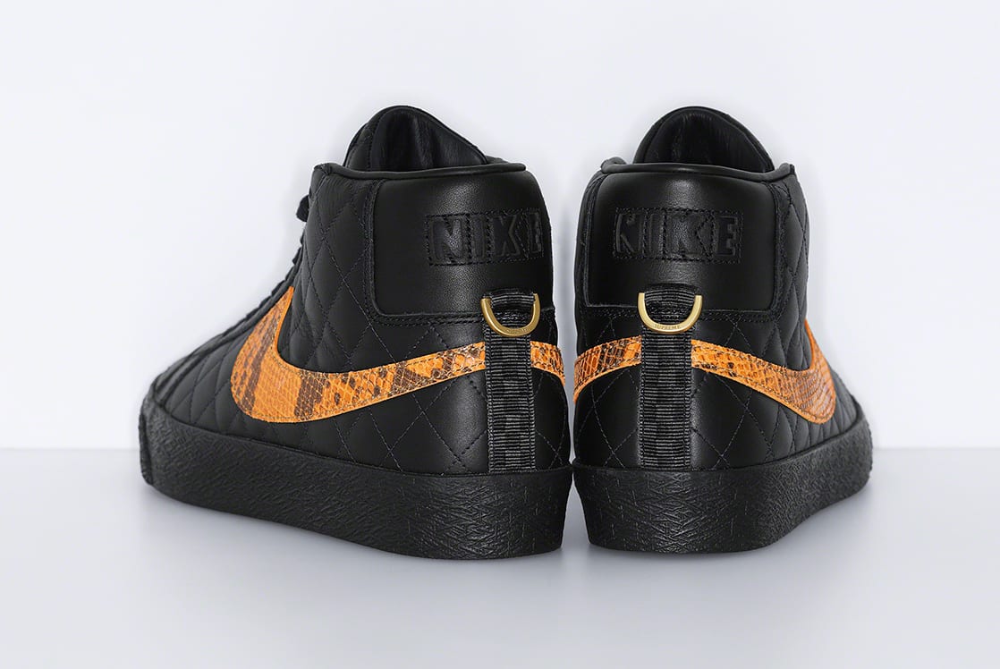 Supreme x Nike SB Blazer Mid 'Black' 2022 (Heel)
