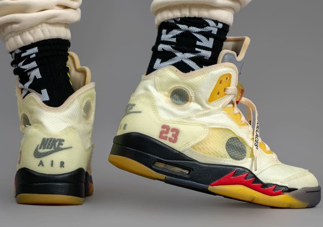 Off White X Air Jordan 5 Retro Sail Dh8565 100 Release Date Sole Collector