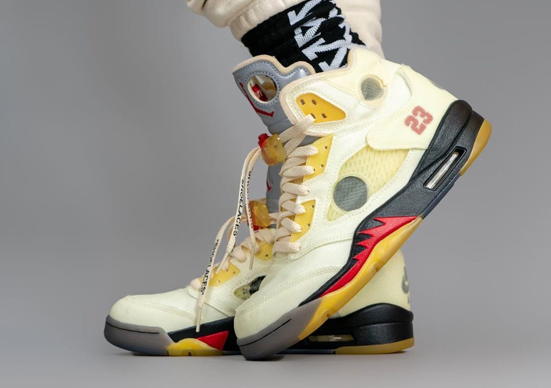 Off White X Air Jordan 5 Retro Sail Dh8565 100 Release Date Sole Collector