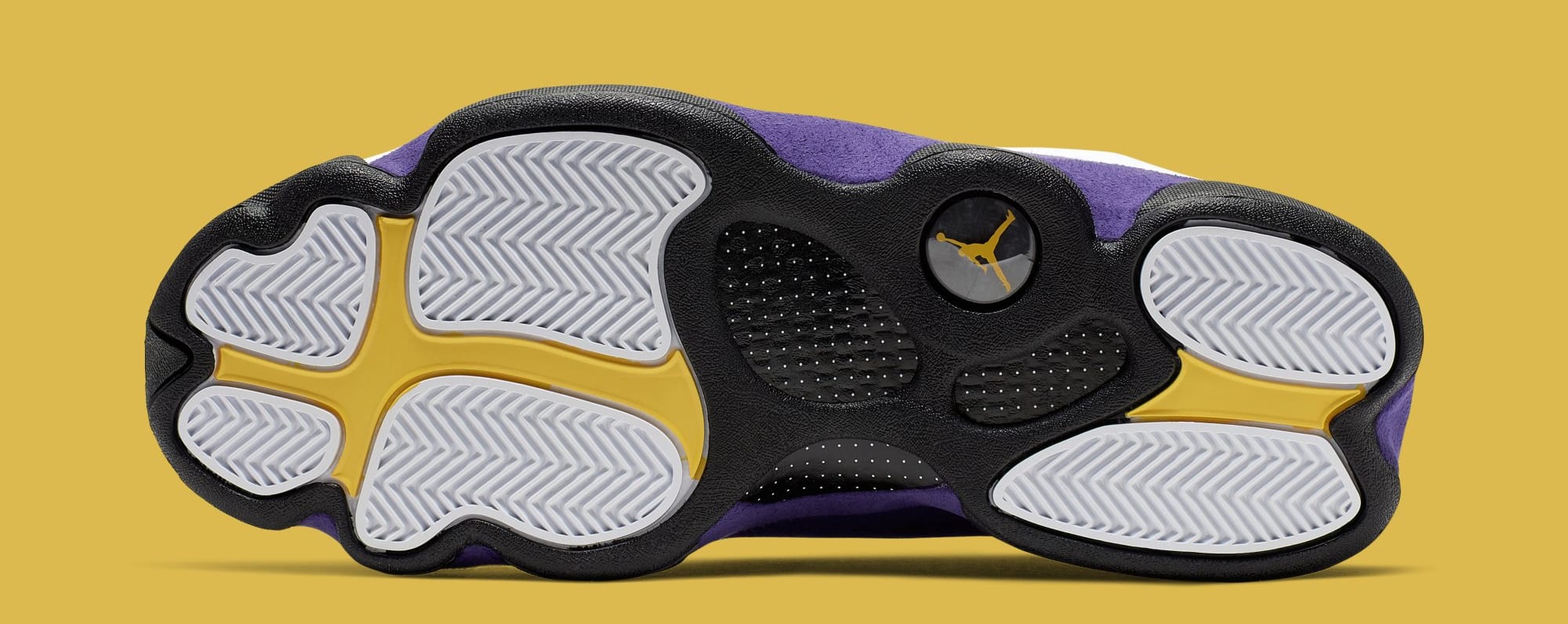 purple and yellow jordans 13