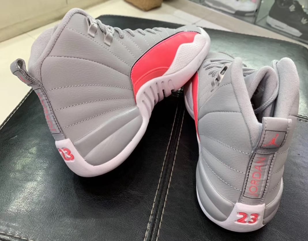 pink and grey jordan 12