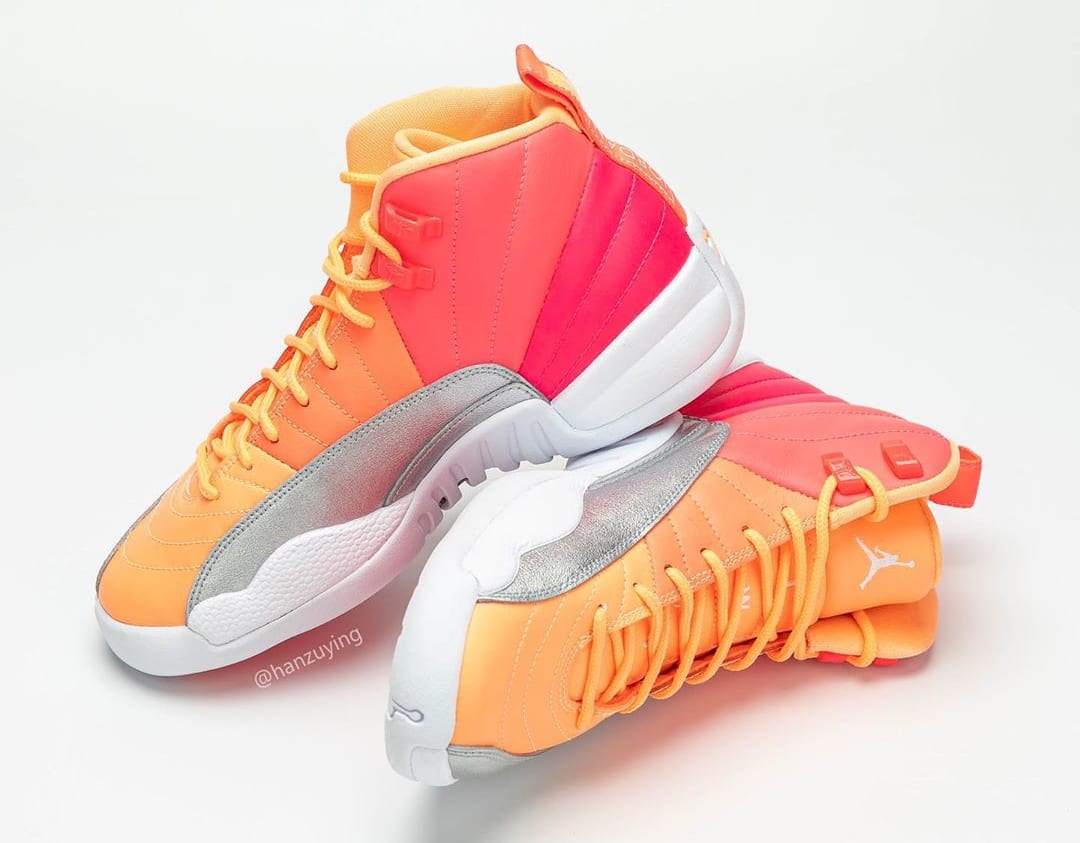 Pink orange and silver jordan 12 outlet