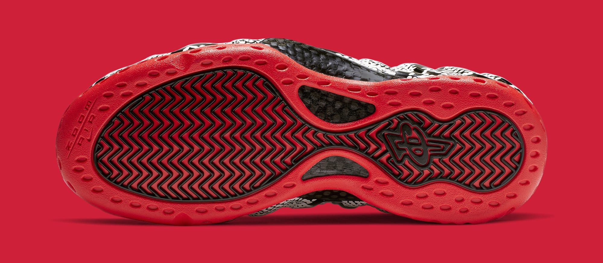 red black and white snakeskin foamposites