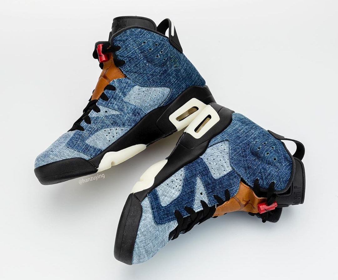 retro 6 washed denim