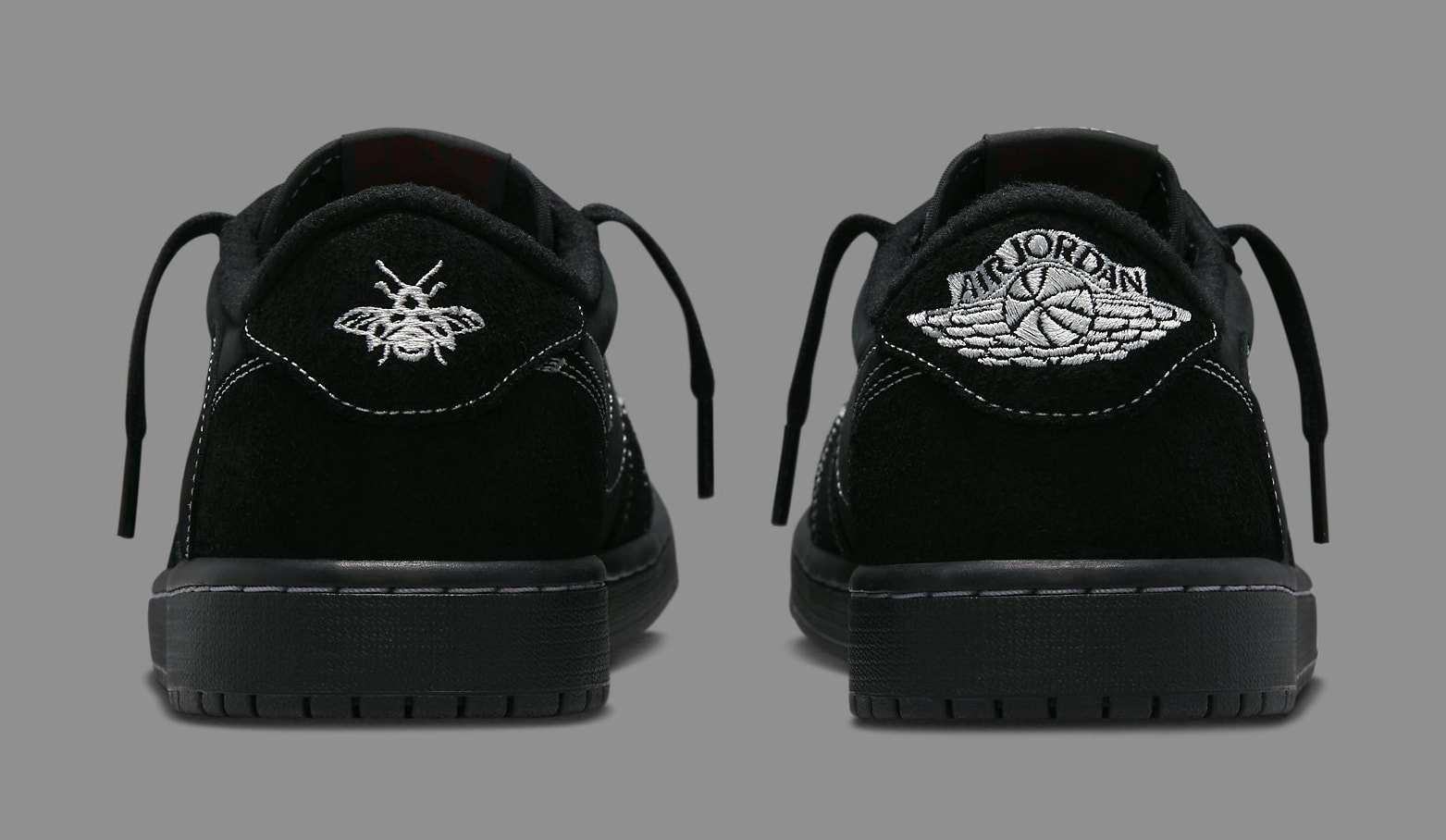 Travis Scott x Air Jordan 1 Low 'Black/Phantom' DM7866 001 Heel