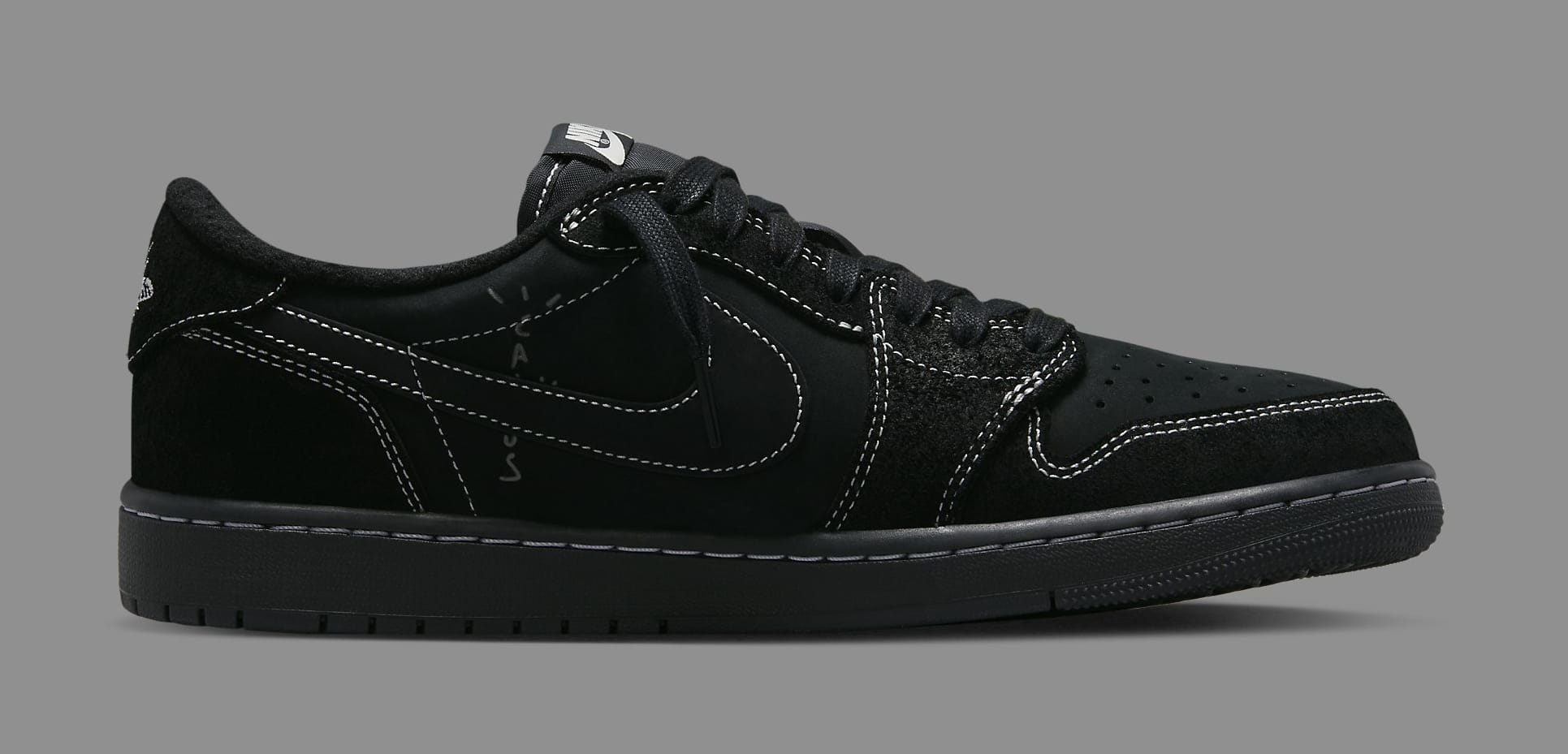 Travis Scott x Air Jordan 1 Low 'Black/Phantom' DM7866 001 Medial
