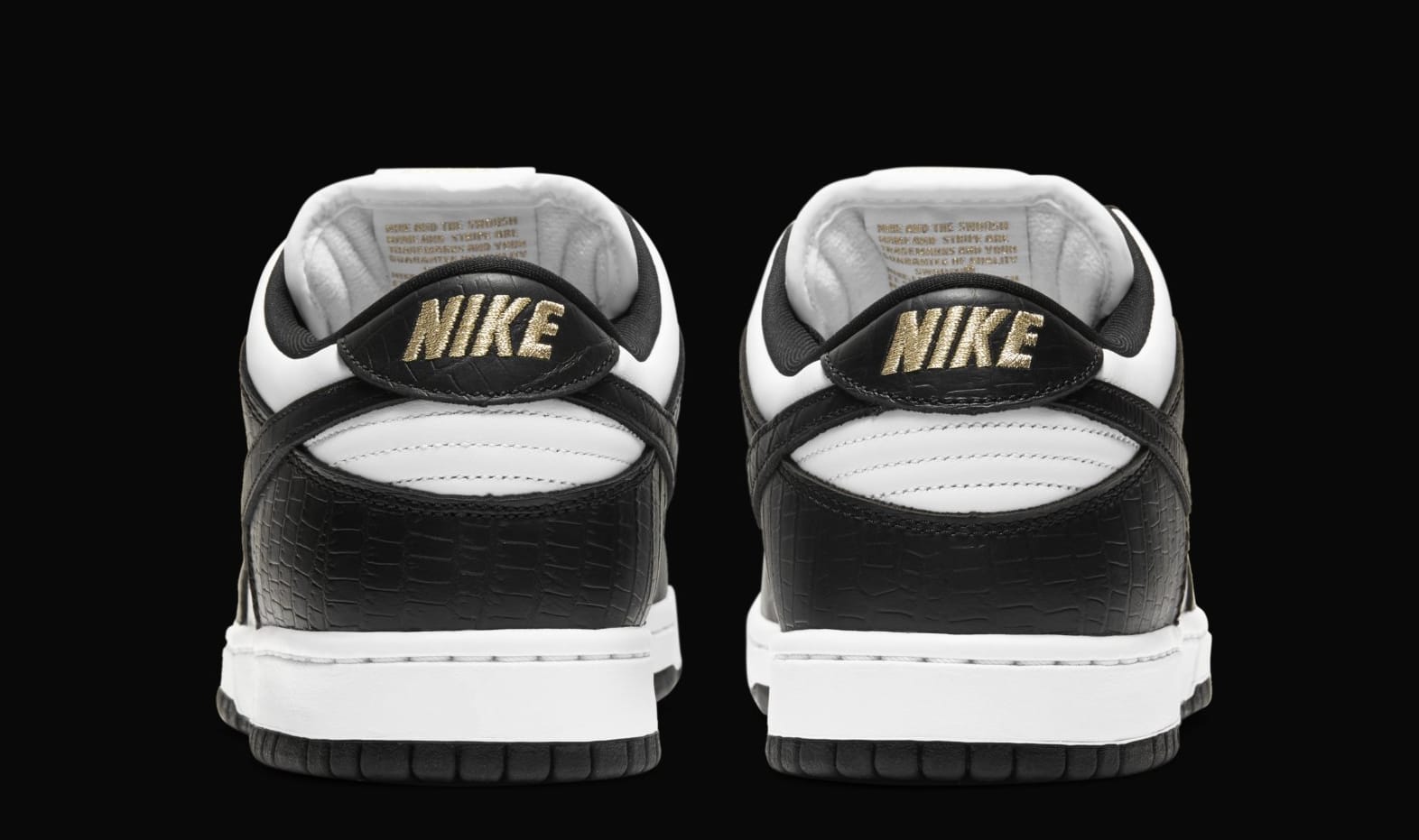 Supreme x Nike SB Dunk Low 'Black' DH3228-102 (Heel)