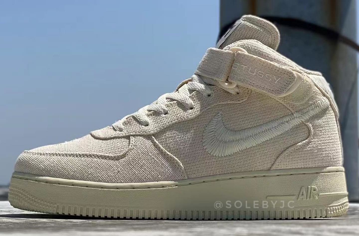Stussy x Nike Air Force 1 Mid 'Fossil' Lateral