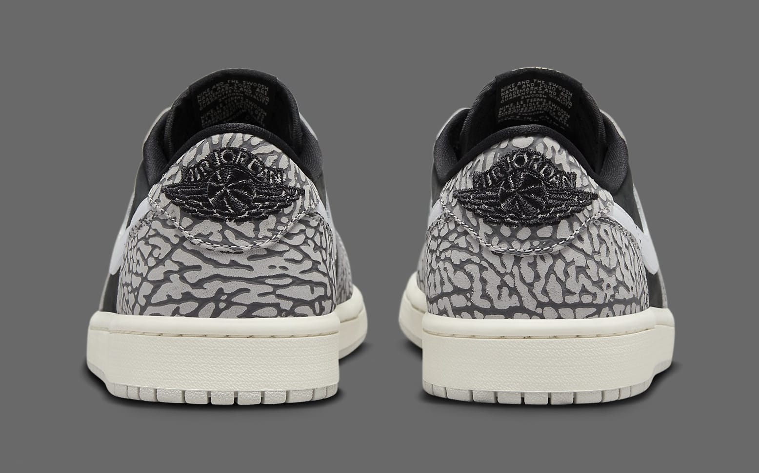 Air Jordan 1 Low 'Black Cement' CZ0790 001 Heel