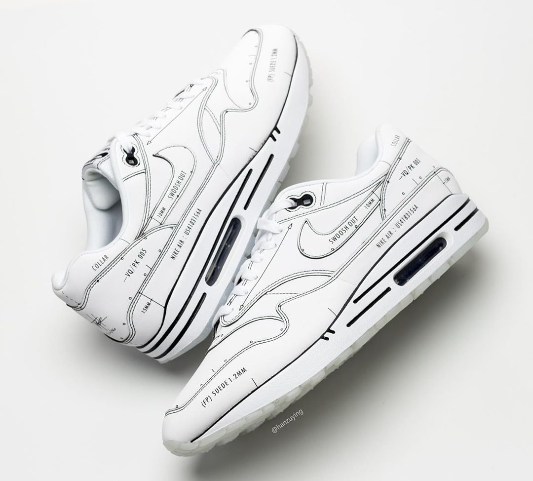 air max 1 tinker schematic white