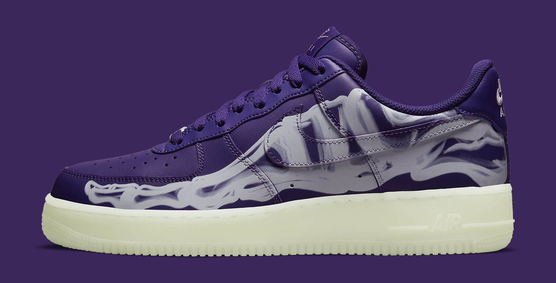 purple skeleton air force ones