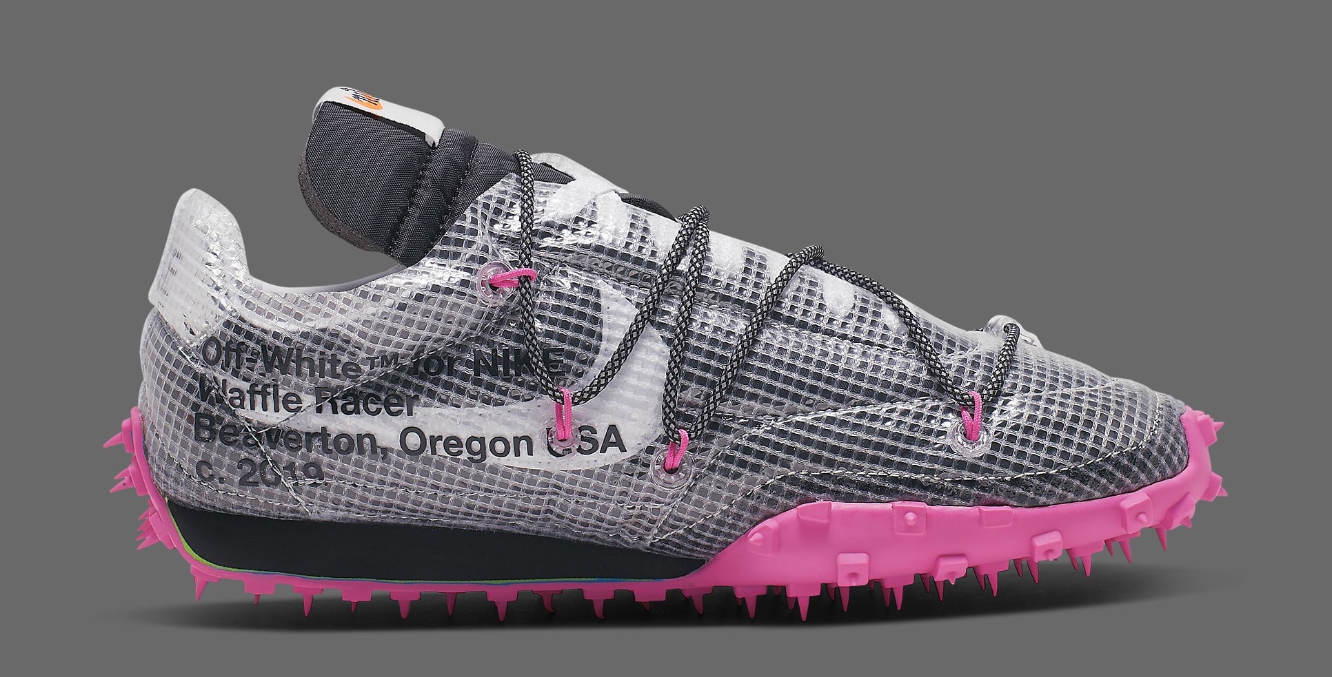nike waffle racer x off white