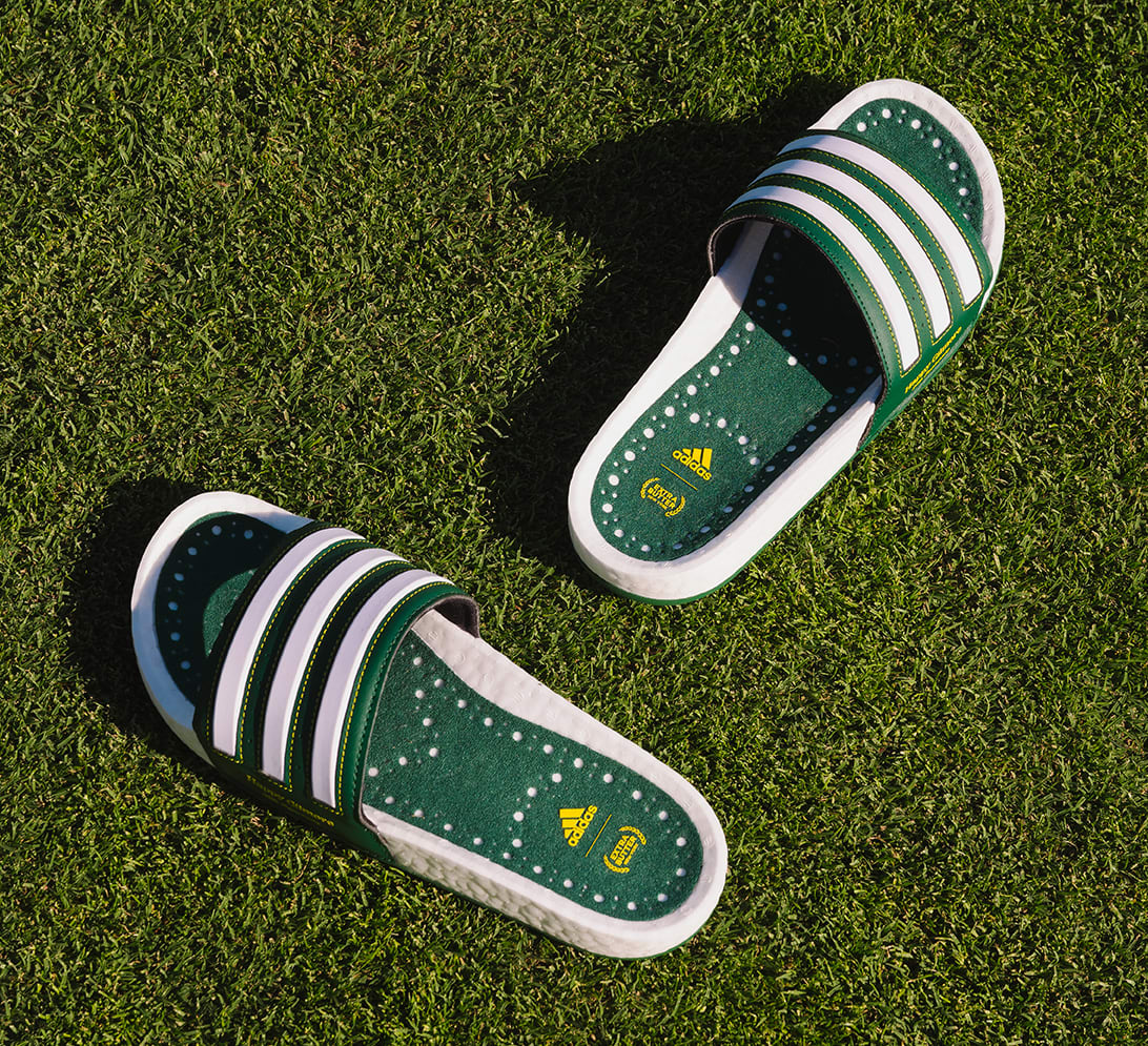 adidas golf adilette boost slide extra butter happy gilmore