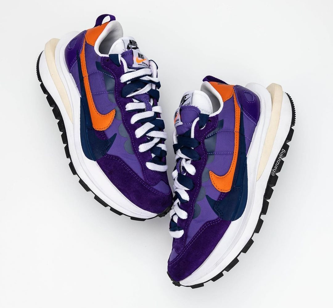 Sacai x Nike Vaporwaffle 'Dark Iris/Campfire Orange-White' Lateral