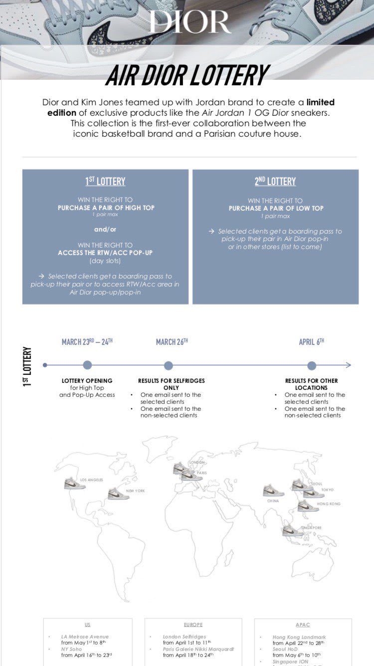 dior jordan 1 store list