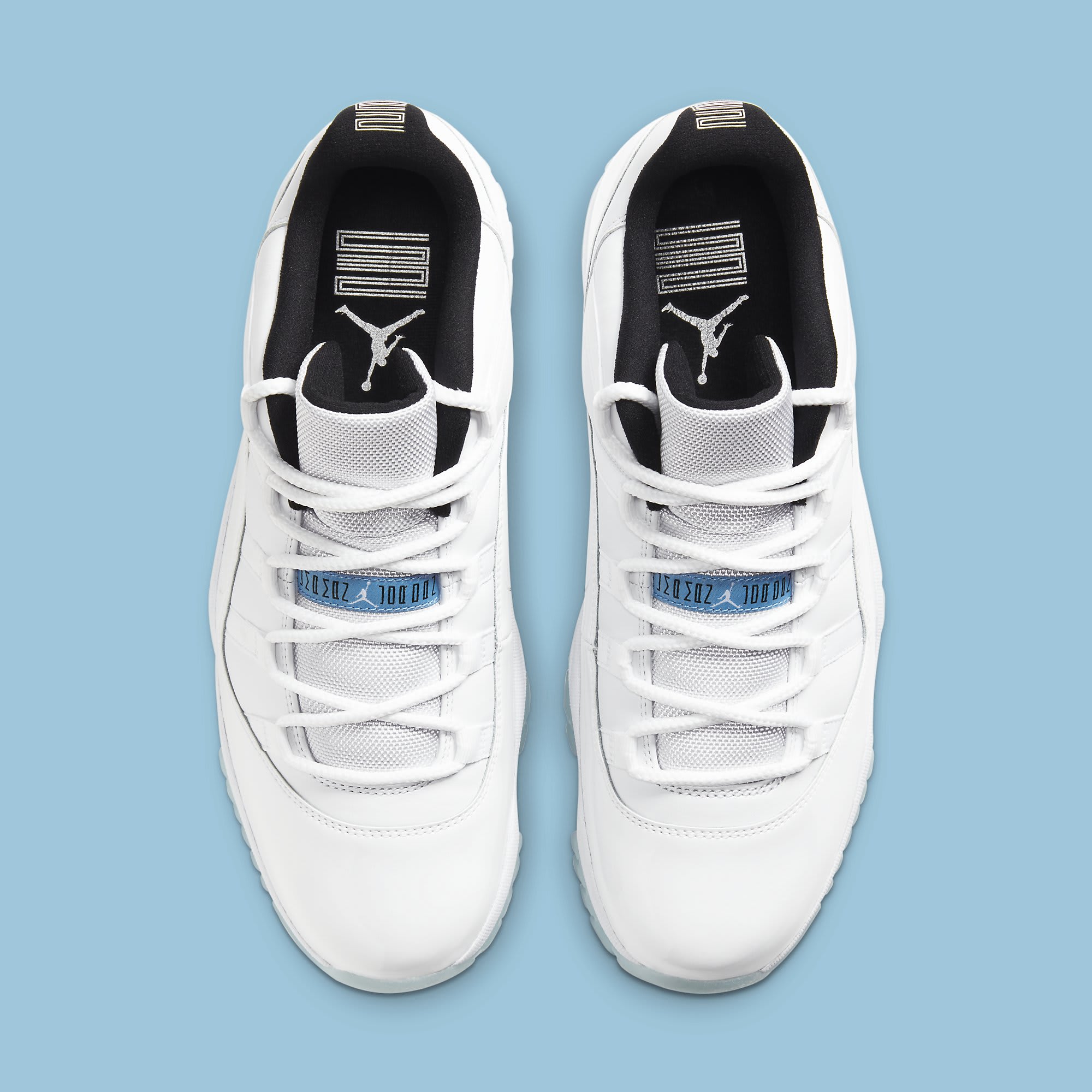 white and blue low top 11
