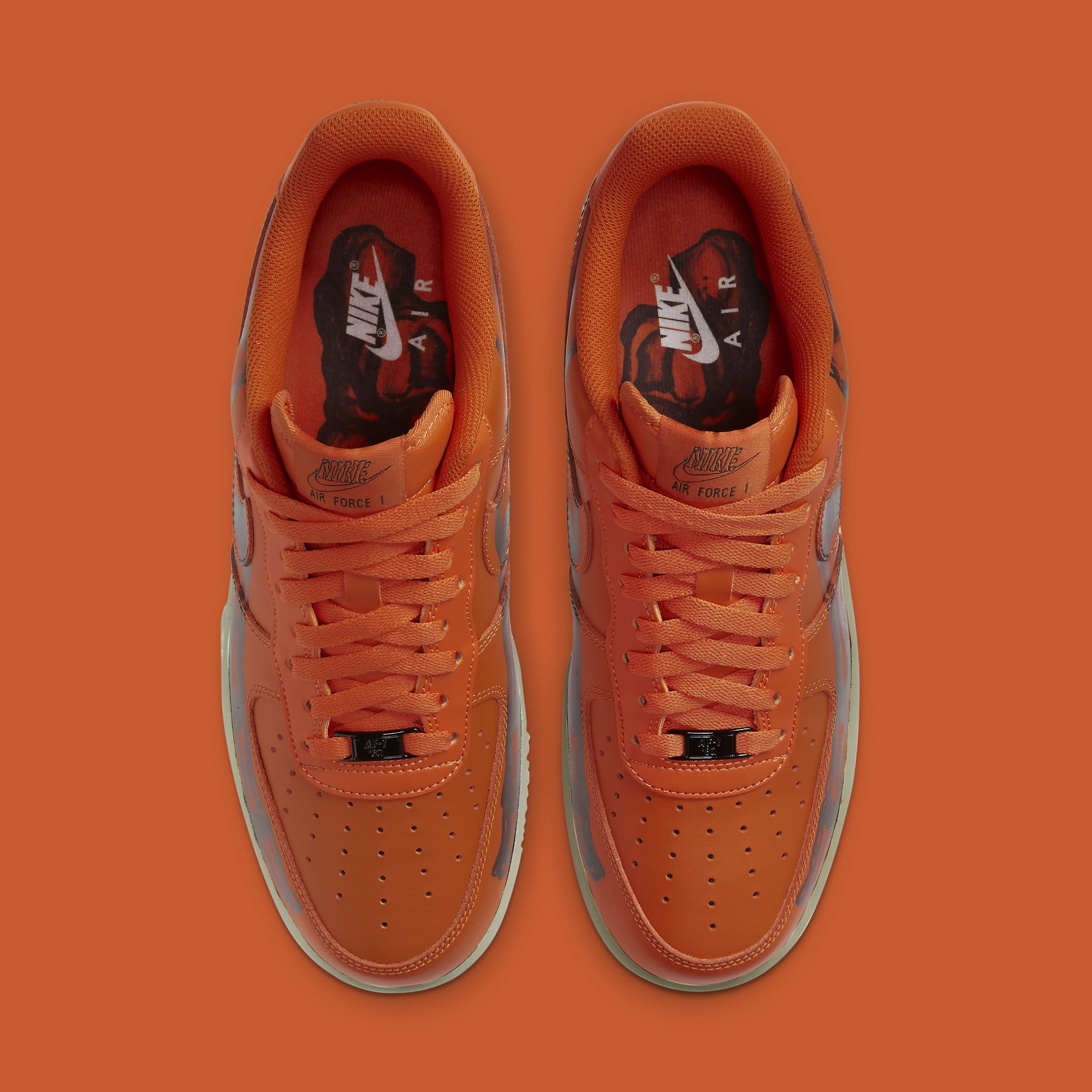 orange skeleton air force ones