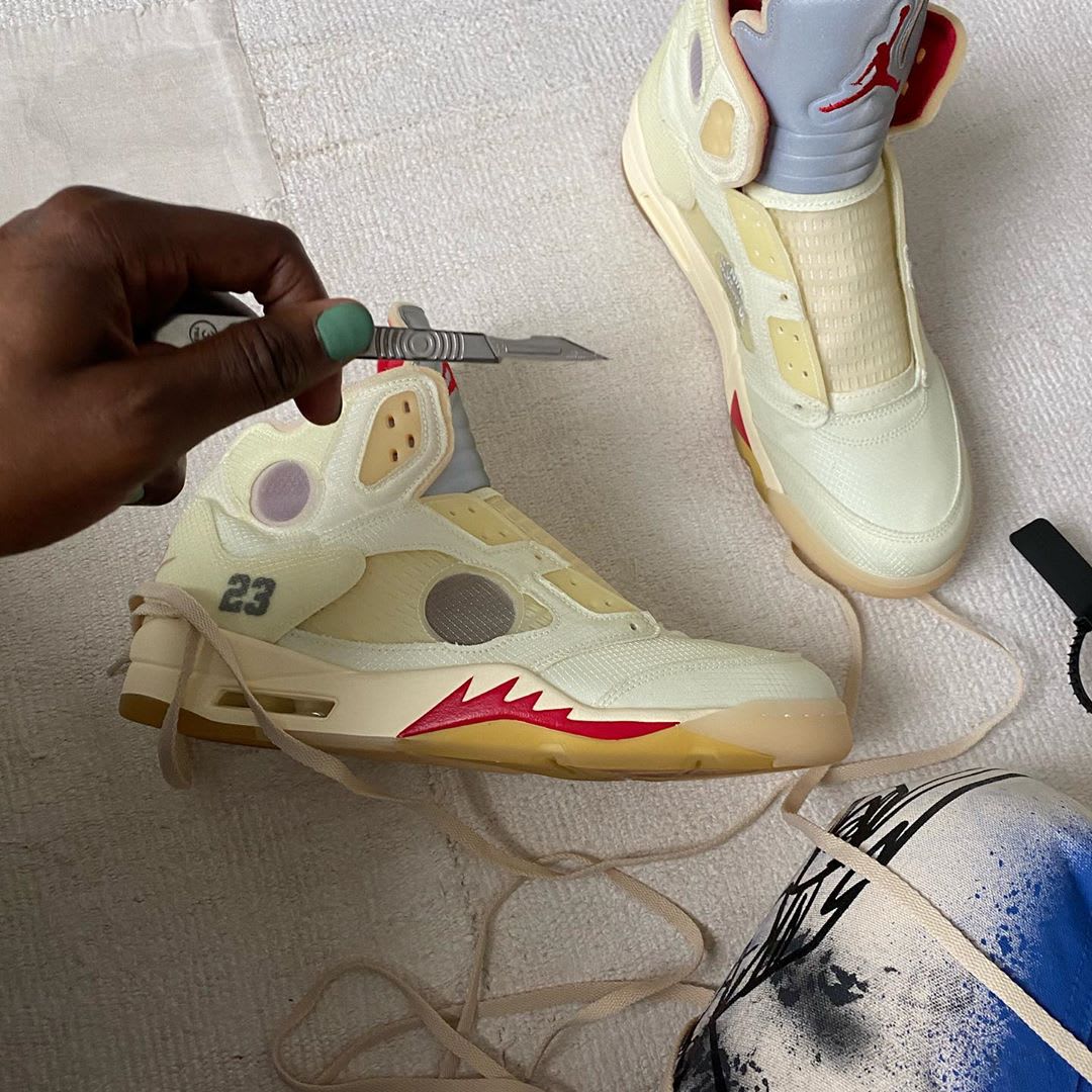 Off-White x Air Jordan 5 Retro 'Sail' DH8565-100 Release Date