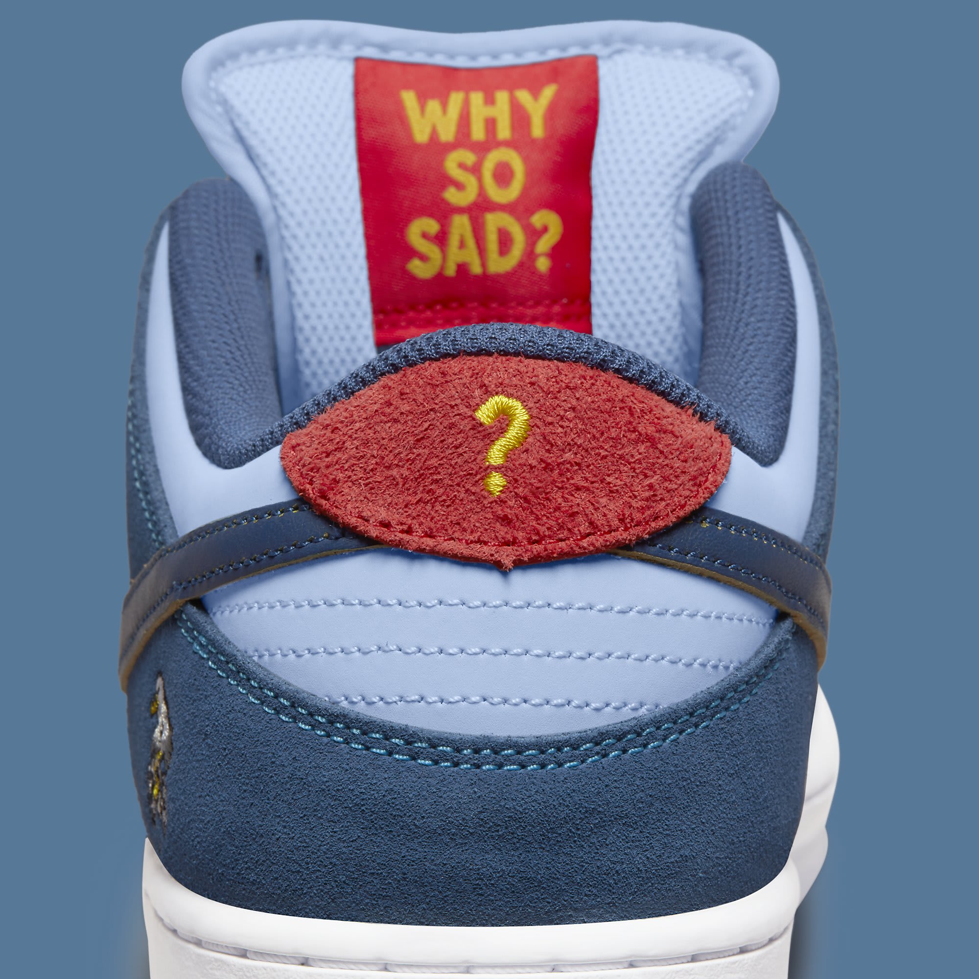 Why So Sad? x Nike SB Dunk Low DX5549 400 Heel