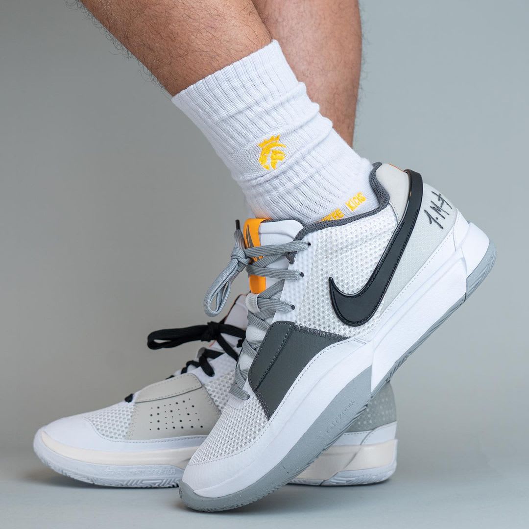Nike Ja 1 Light Smoke Grey Release Date On-Foot Left DR8785-100
