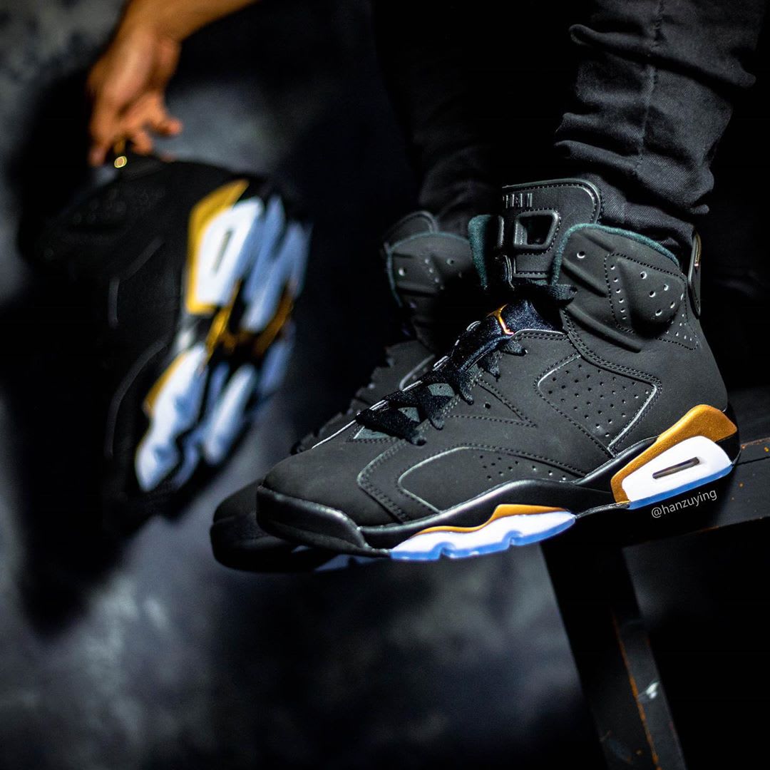 jordans black and gold 6