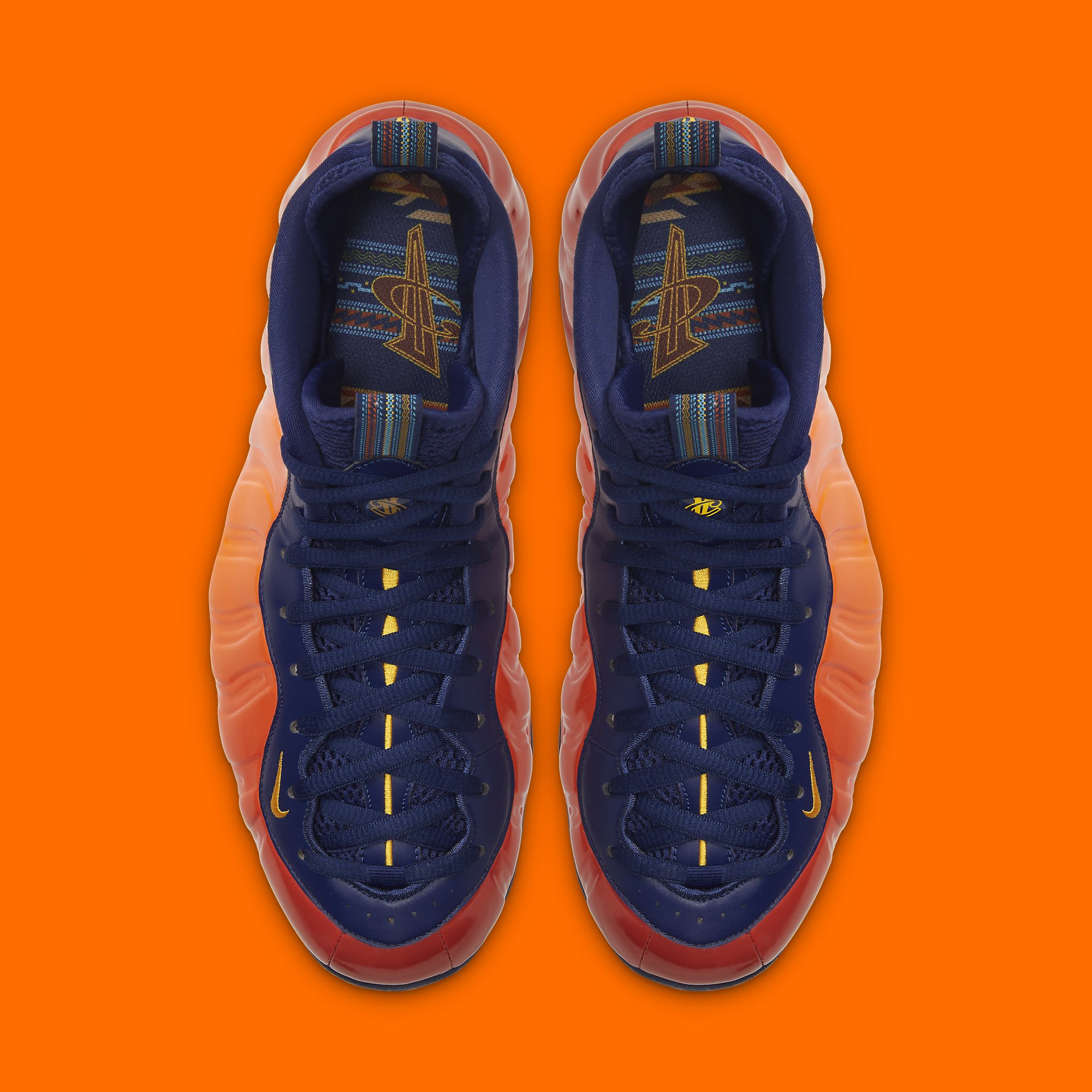 blue and orange nike foamposite