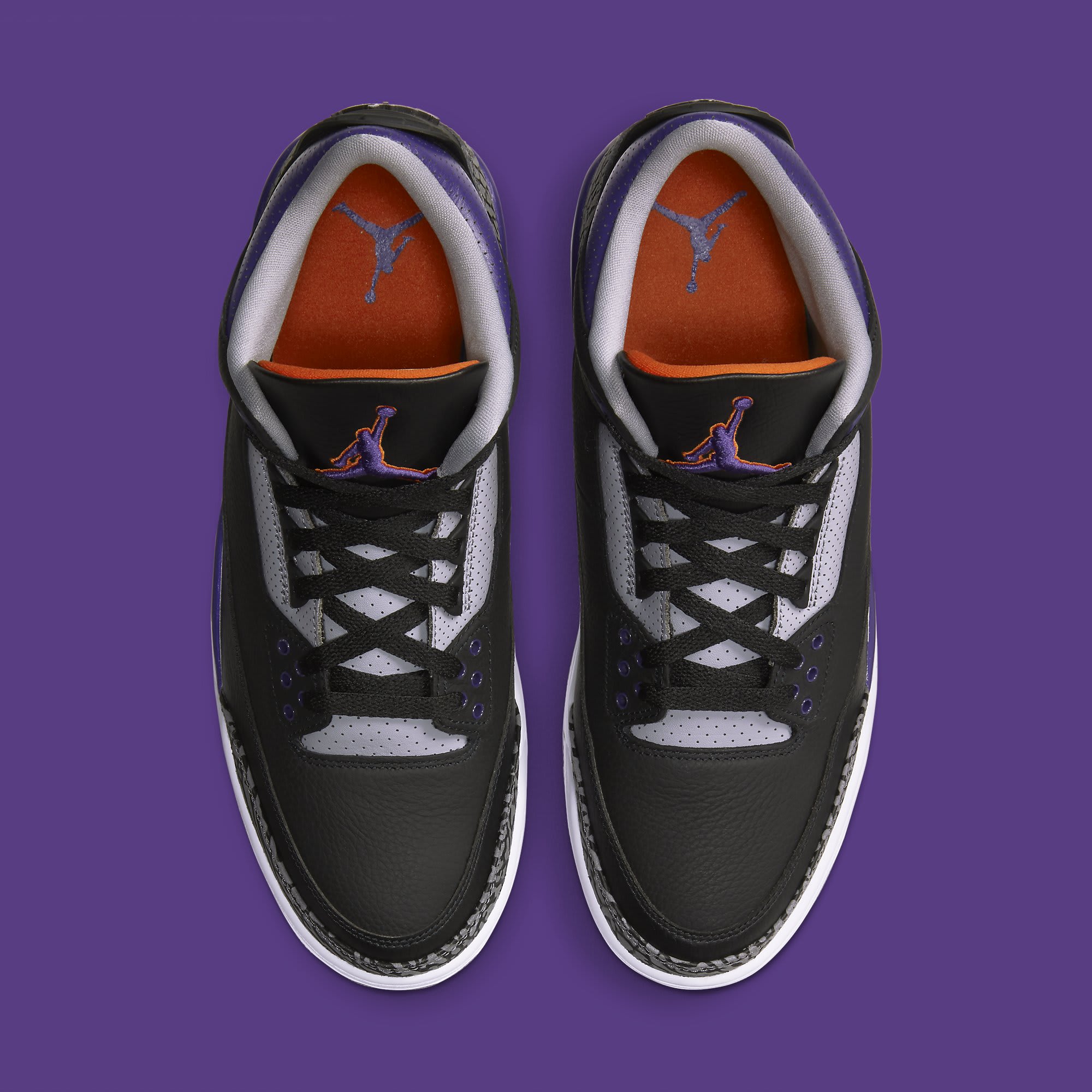 retro 3 purple and black