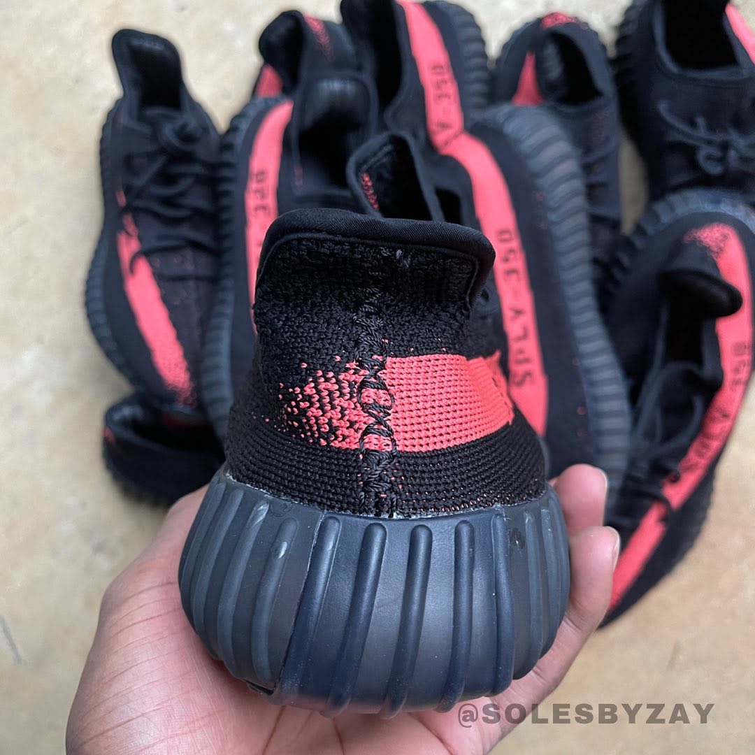 Adidas Yeezy Boost 350 V2 'Core Red/Core Black' Heel BY9612