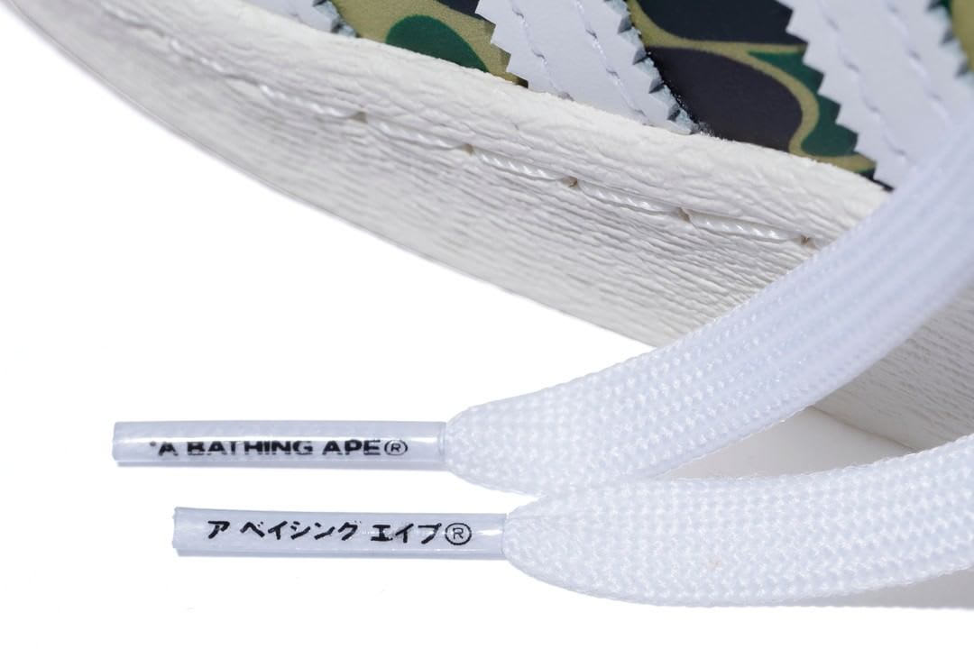 Bape x Adidas Superstar 'Green Camo' Aglets