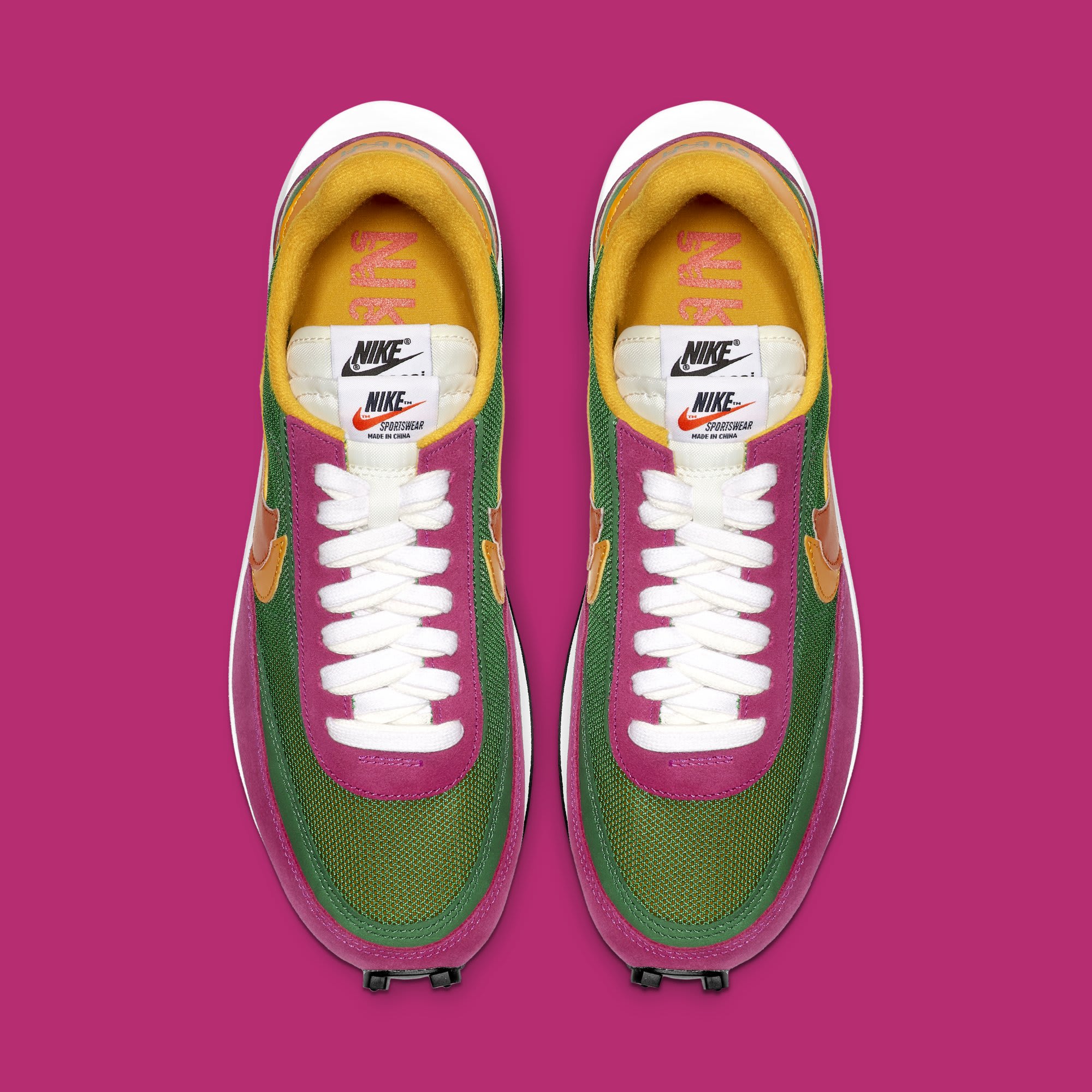 nike x sacai waffle pine green