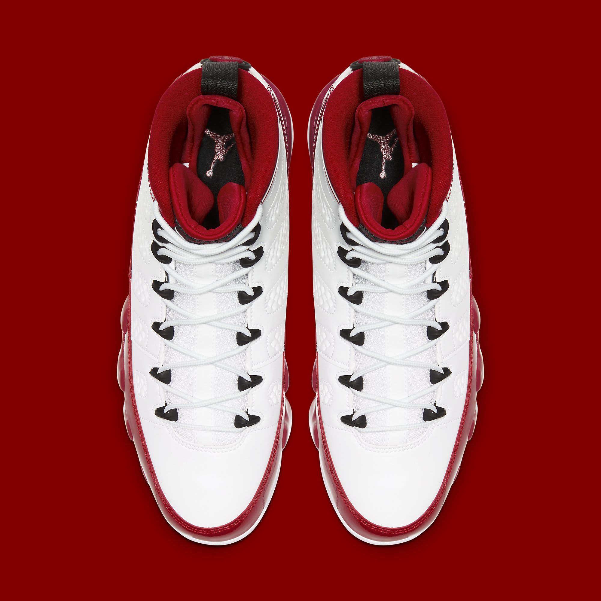 jordan 9's red and white