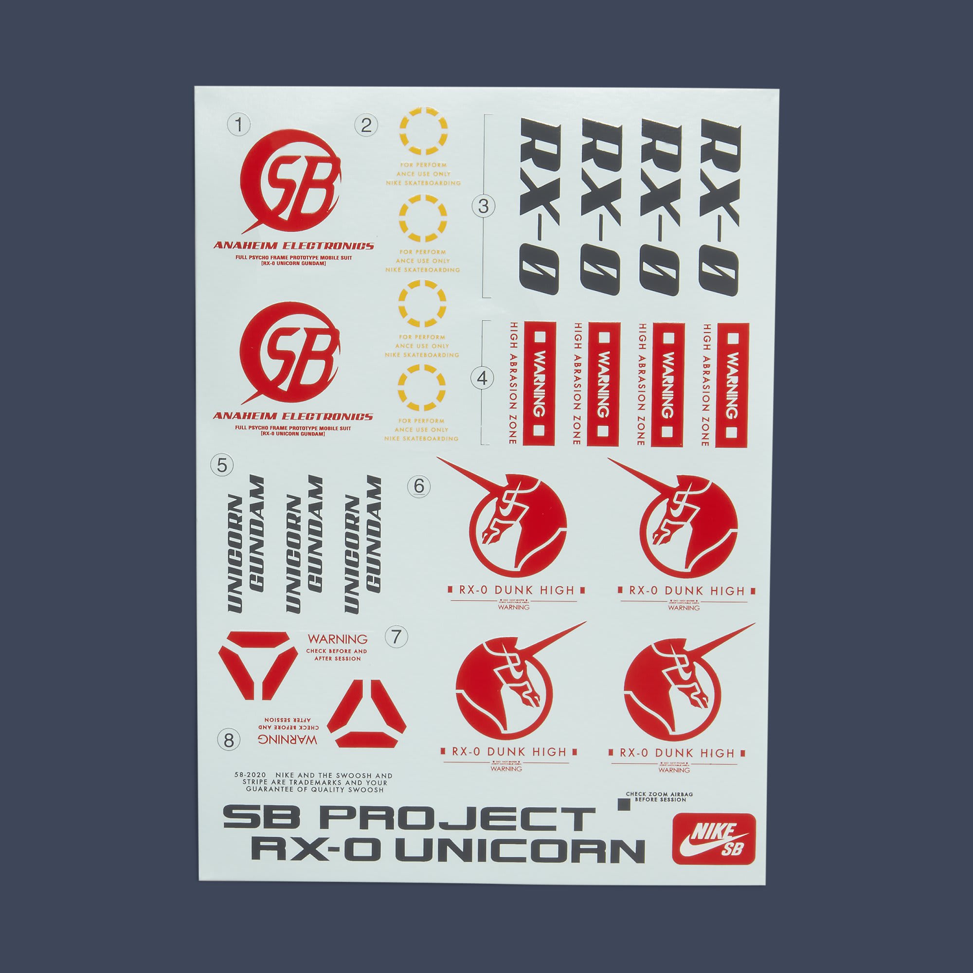 Nike SB Dunk High Gundam White Release Date DH7717-100 Stickers