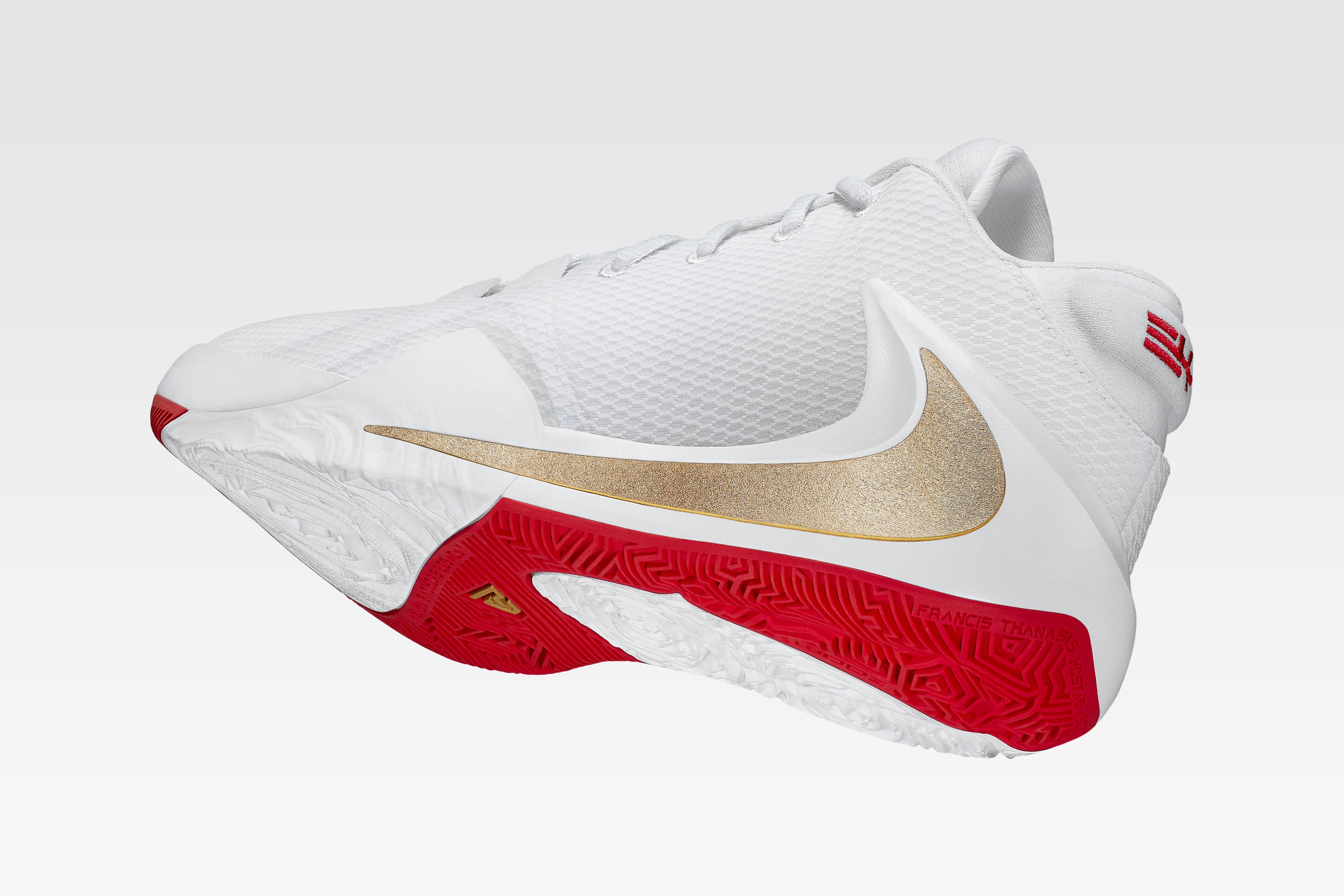 nike freak 1 white and gold