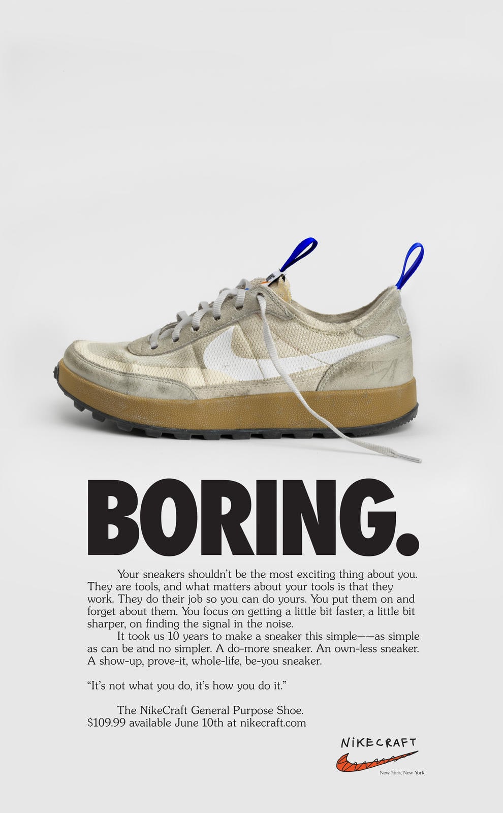 Tom Sachs x Nike General Purpose Shoe GPS Release Date DA6672-200 Poster