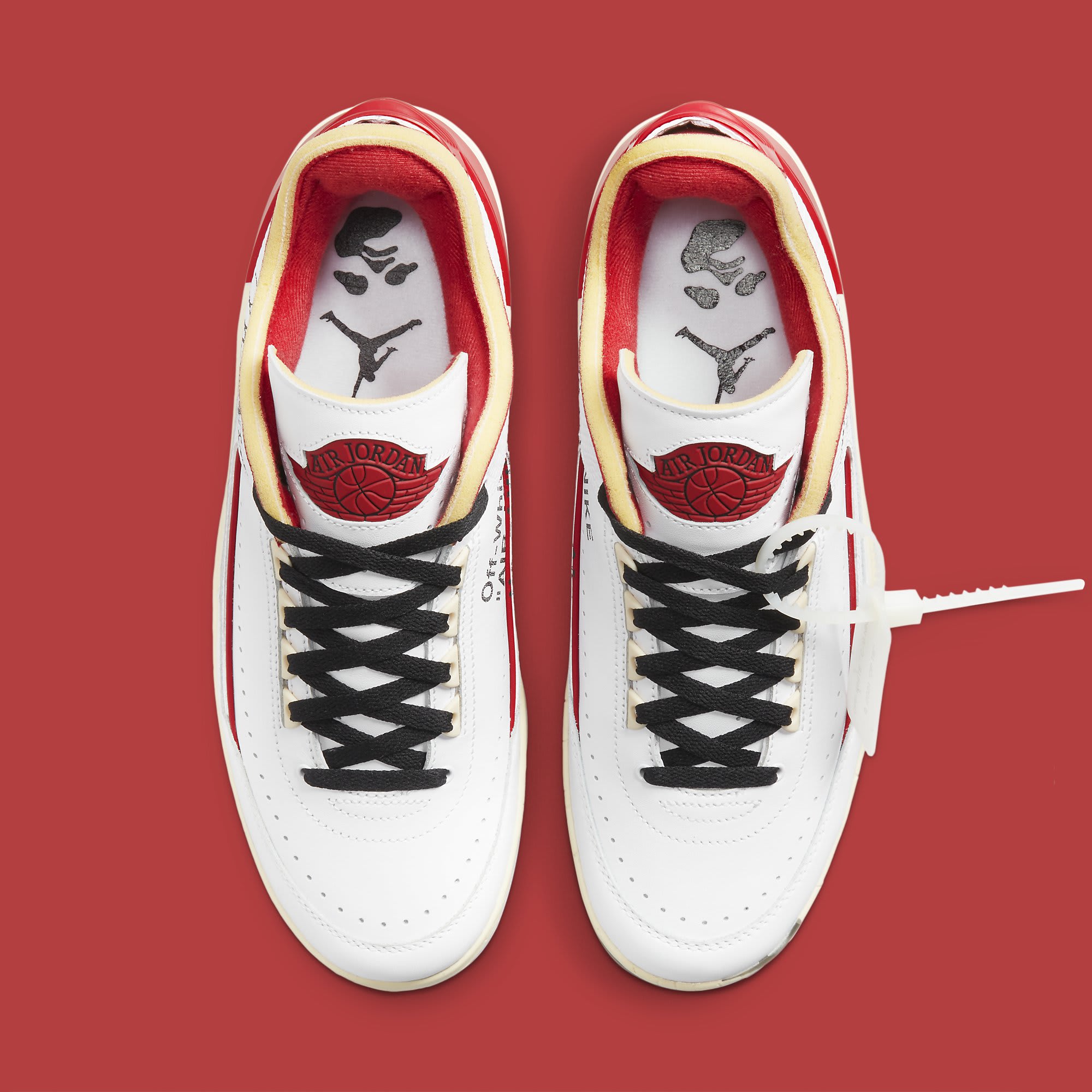 Off-White x Air Jordan 2 II Low White Varsity Red Release Date DJ4375-106 Top