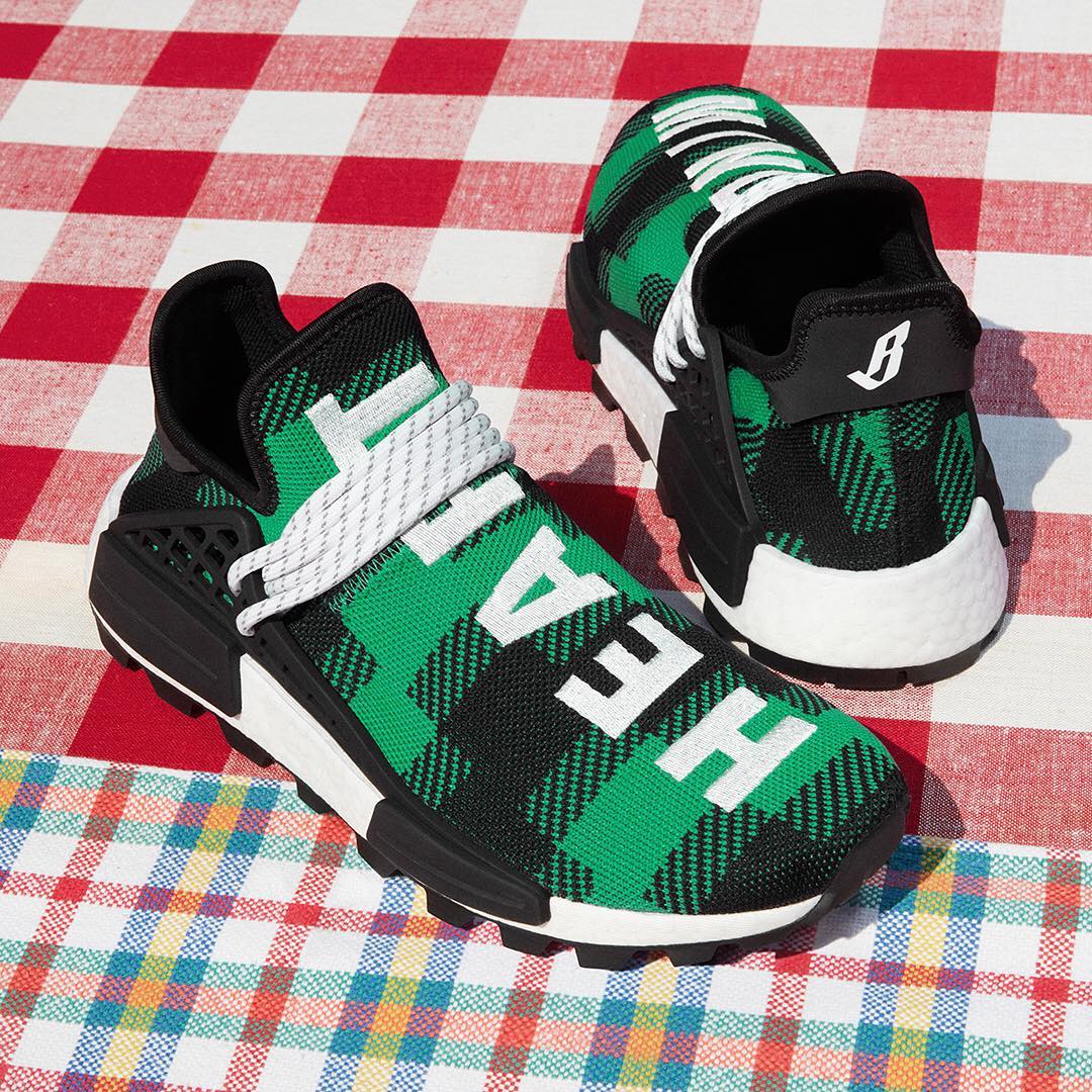 adidas nmd hu pharrell x bbc green plaid