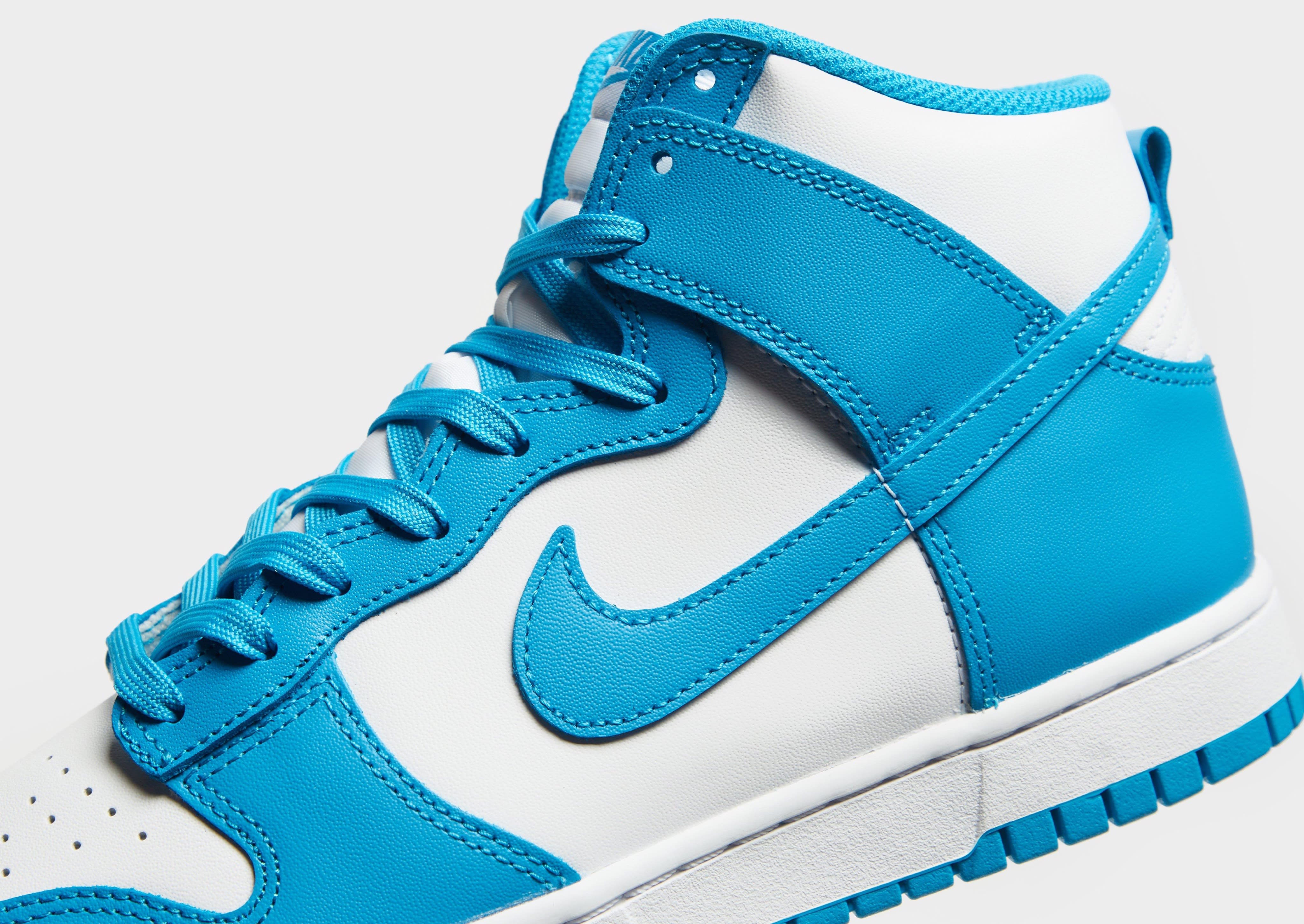 nike dunk high light blue and white