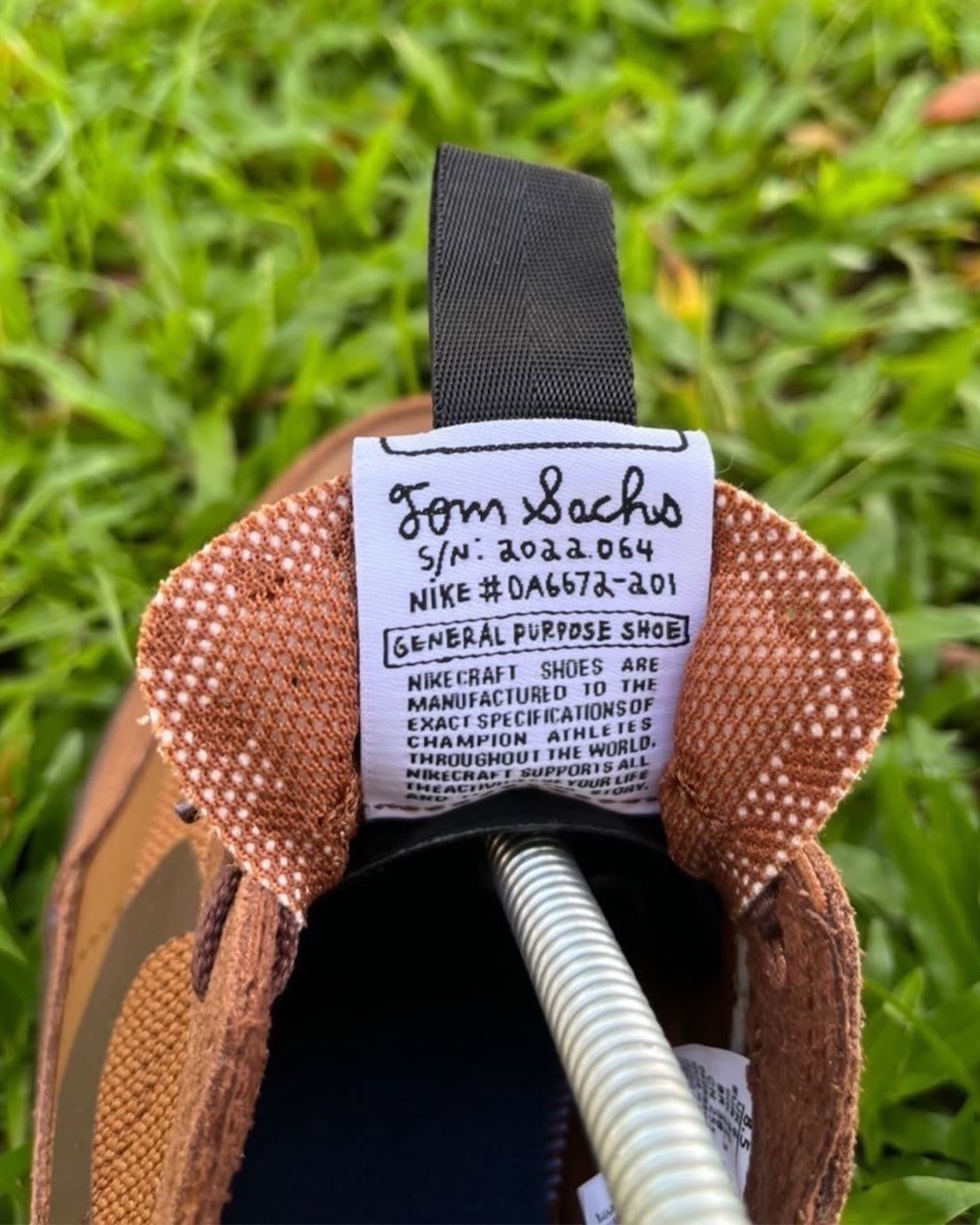 Tom Sachs x Nike General Purpose Shoe Brown Black Release Date DA6672 201 Tongue