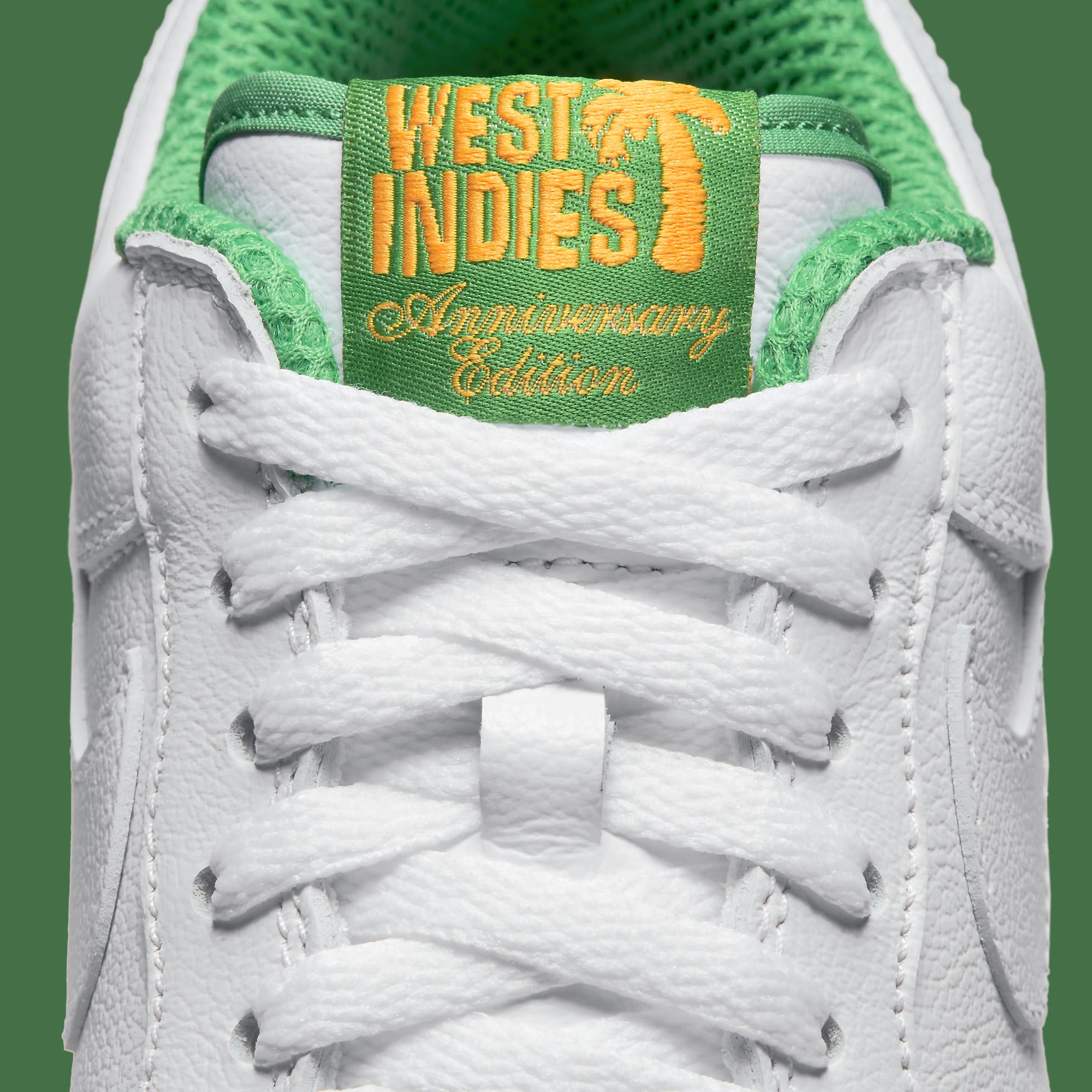 Nike Air Force 1 Low West Indies Release Date DX1156-100 Tongue Detail