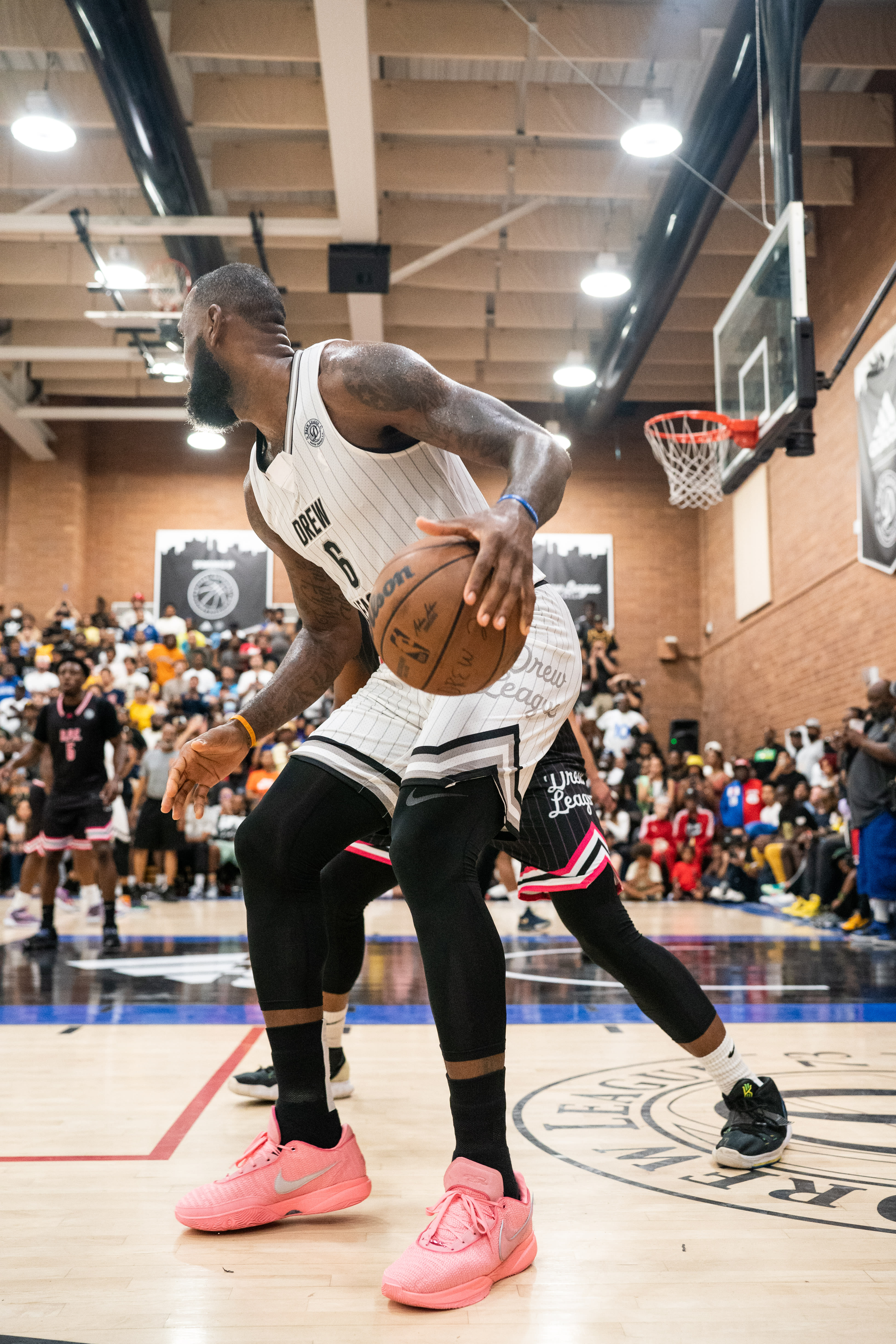 LeBron James appears in the Drew League on July 16, 2022